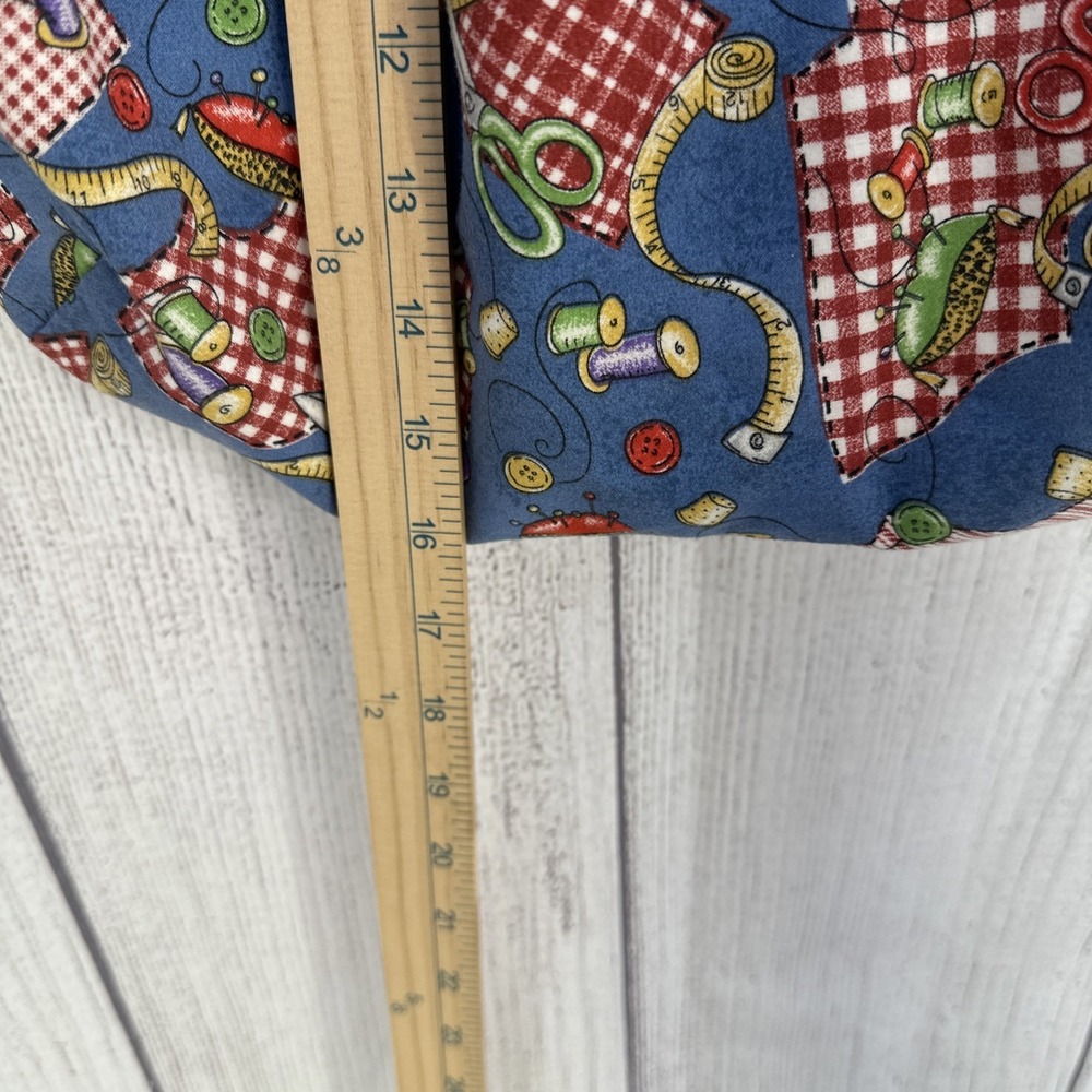 Handmade Hobo Bag Sewing Quilting Theme Boho Purse Cottagecore Vintage Grandma - Picture 13 of 16